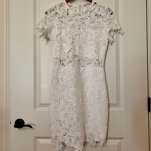 White Floral Lace Dress